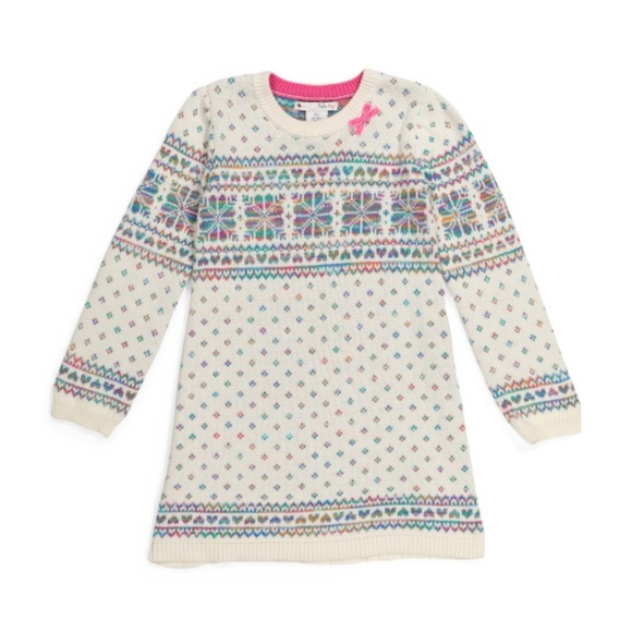 Nula Bug Girls Rainbow Jacquard Sweater Dress 4T - Picture 1 of 2